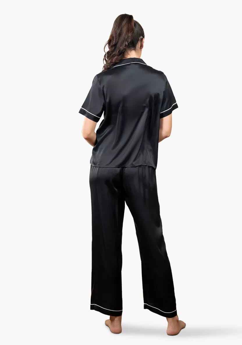 Pipin Silk Night Suit – Shirt & Pajama Set