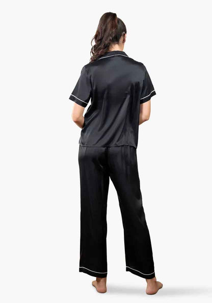 Pipin Silk Night Suit – Shirt & Pajama Set