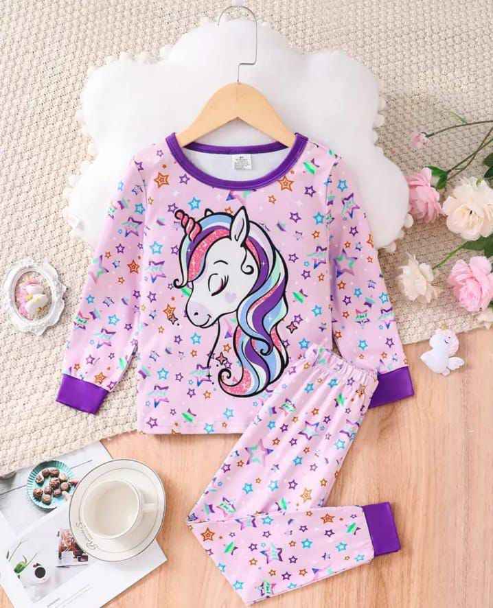 Baby Baba Unicorn Print Pajama Set