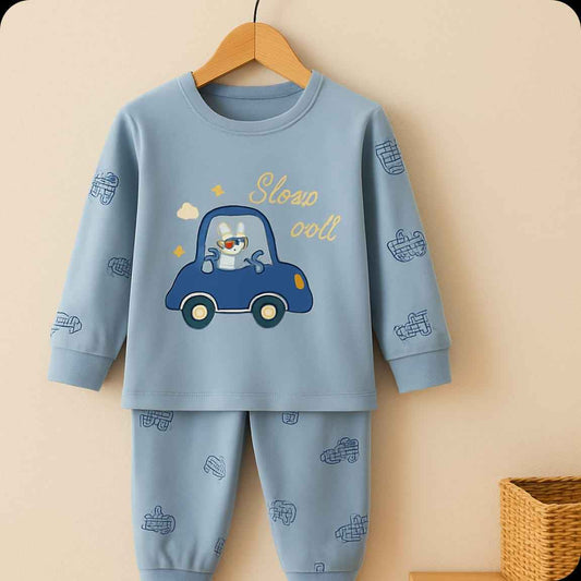 🚗 Kids Pajama Set – Car Print Nightwear for Boys & Girls 🌙