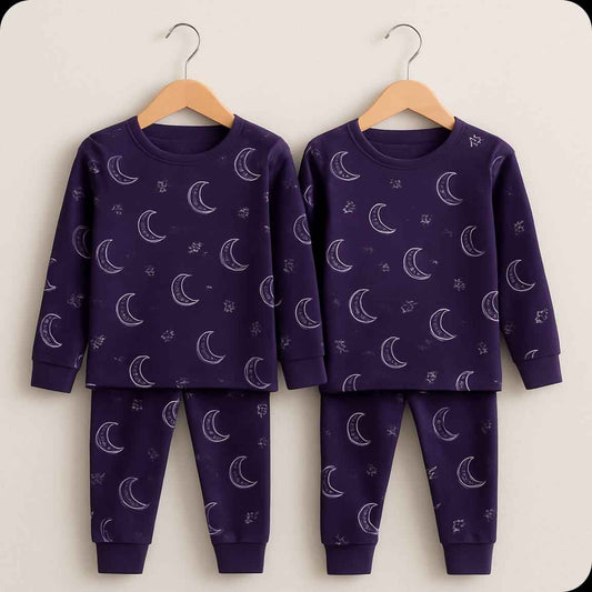 🌙 Kids Pajama Set – Moon & Star Nightwear for Boys & Girls ⭐