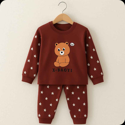 Kids Bear Print Pajama Set