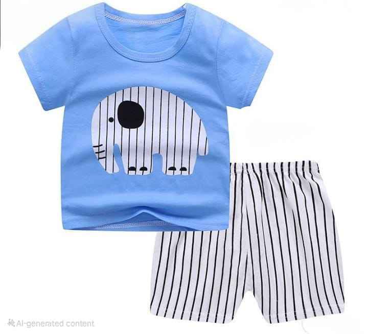 Elephant Print Baby Outfit