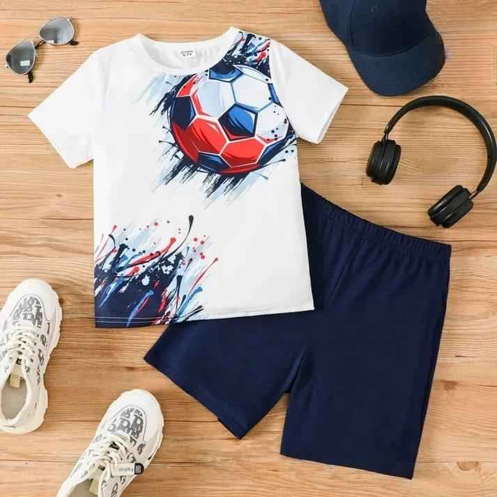Kids Soccer Ball Print T-shirt