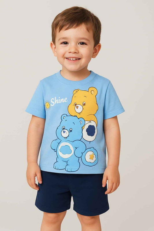 Blue T-shirt with Bears Print