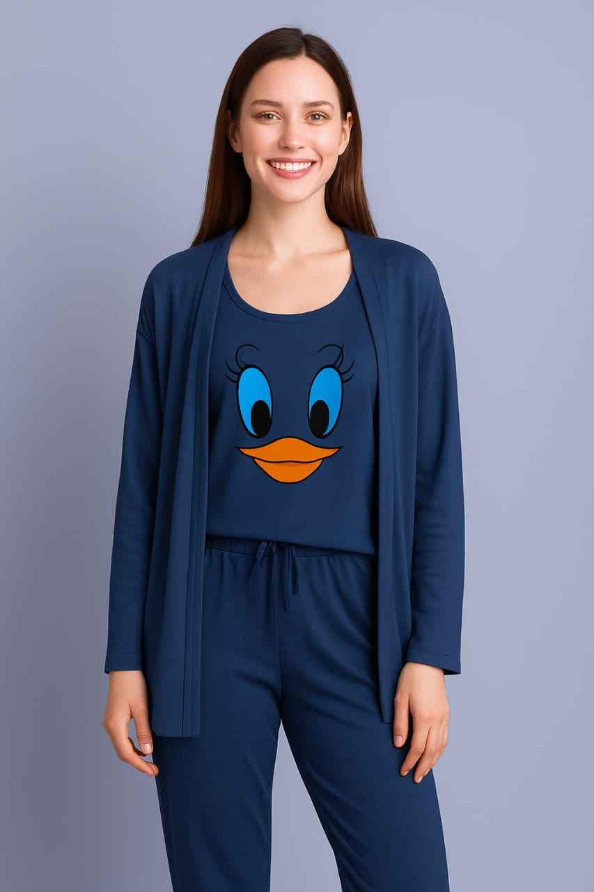 Duck Face Print Night Suit