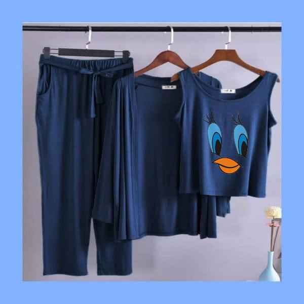 Duck Face Print Night Suit