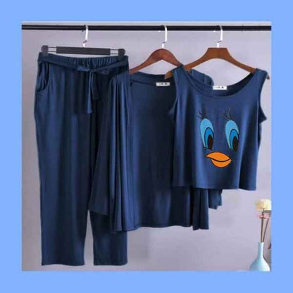 Duck Face Print Night Suit