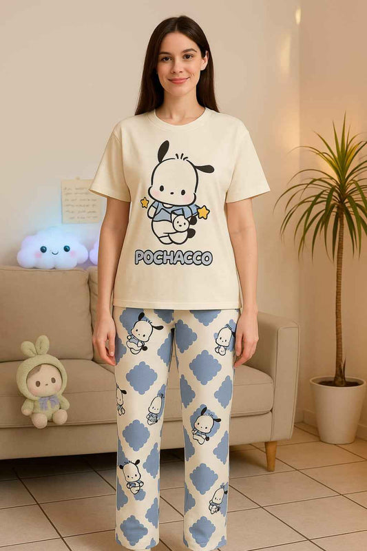 Adorable Pochacco Cartoon Night Suit – Cozy & Playful Sleepwear