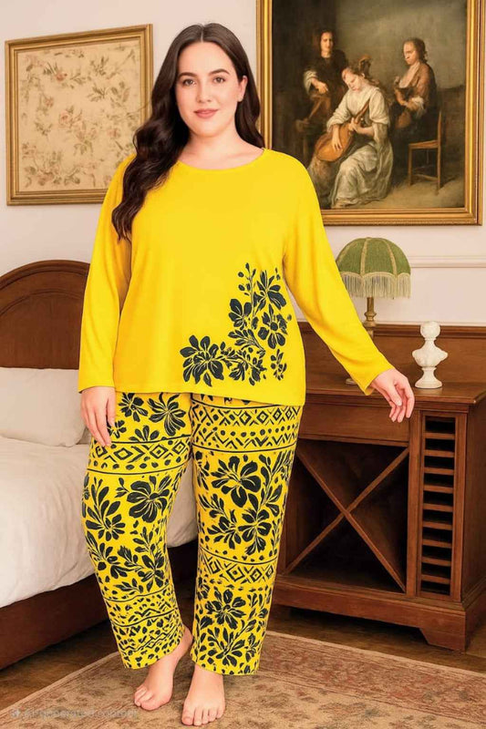 Night Suit Elegance – Soft Jersey Floral Set