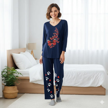 Women’s Summer Butterfly Print Loungewear Set – Soft Jersey