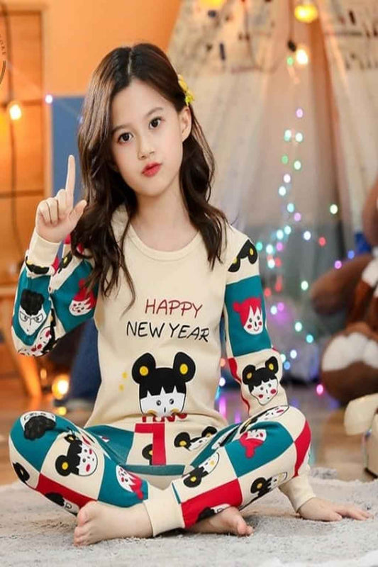 Kids Cartoon Print Pajama Set