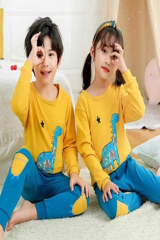 Kids Dinosaur Print Pajama Set – Soft Cotton