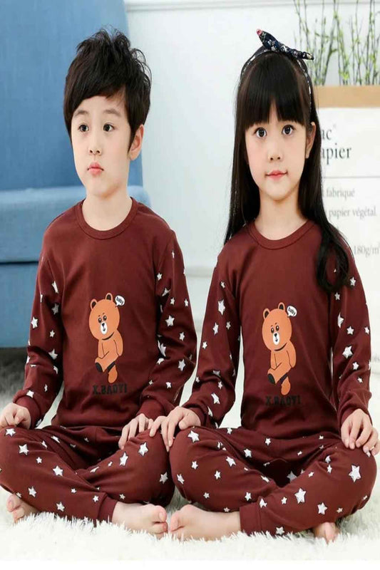 Kids Bear Print Pajama Set